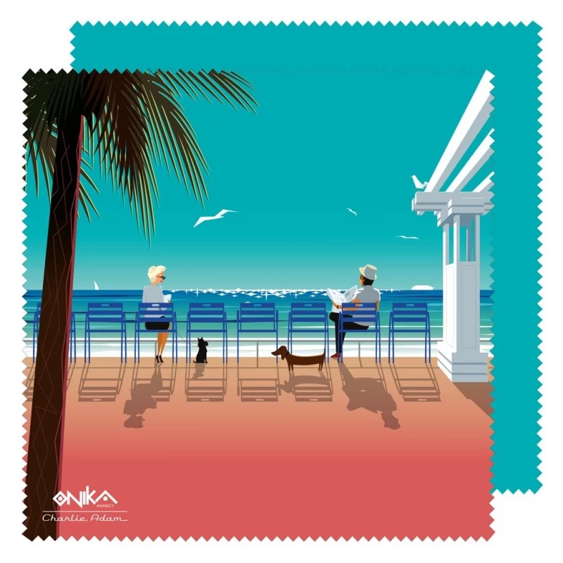 Essuies verres microfibre Chaises bleues