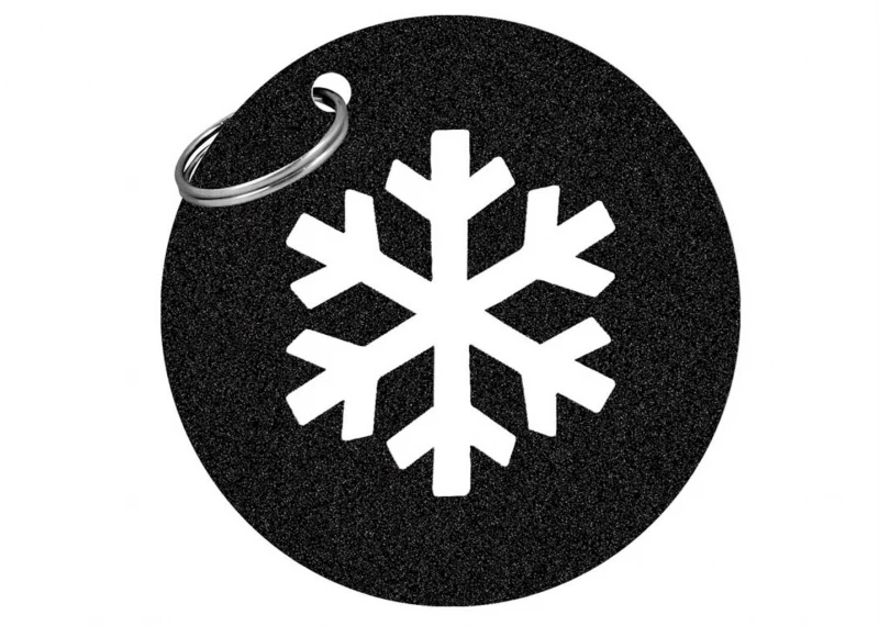 Porte cle flocon - Noir pailette