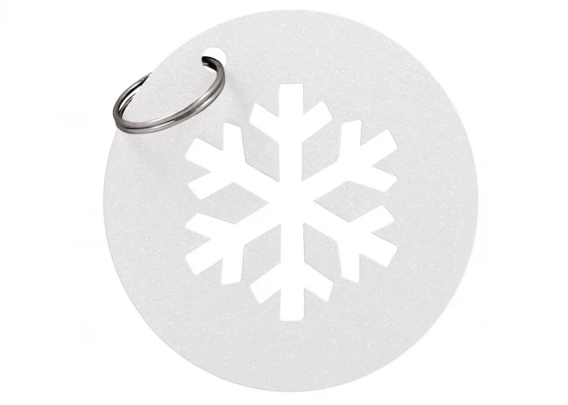 Porte cle Flocon - Blanc Paillette