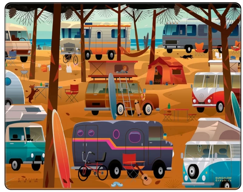 Tapis de souris Vintage Campers